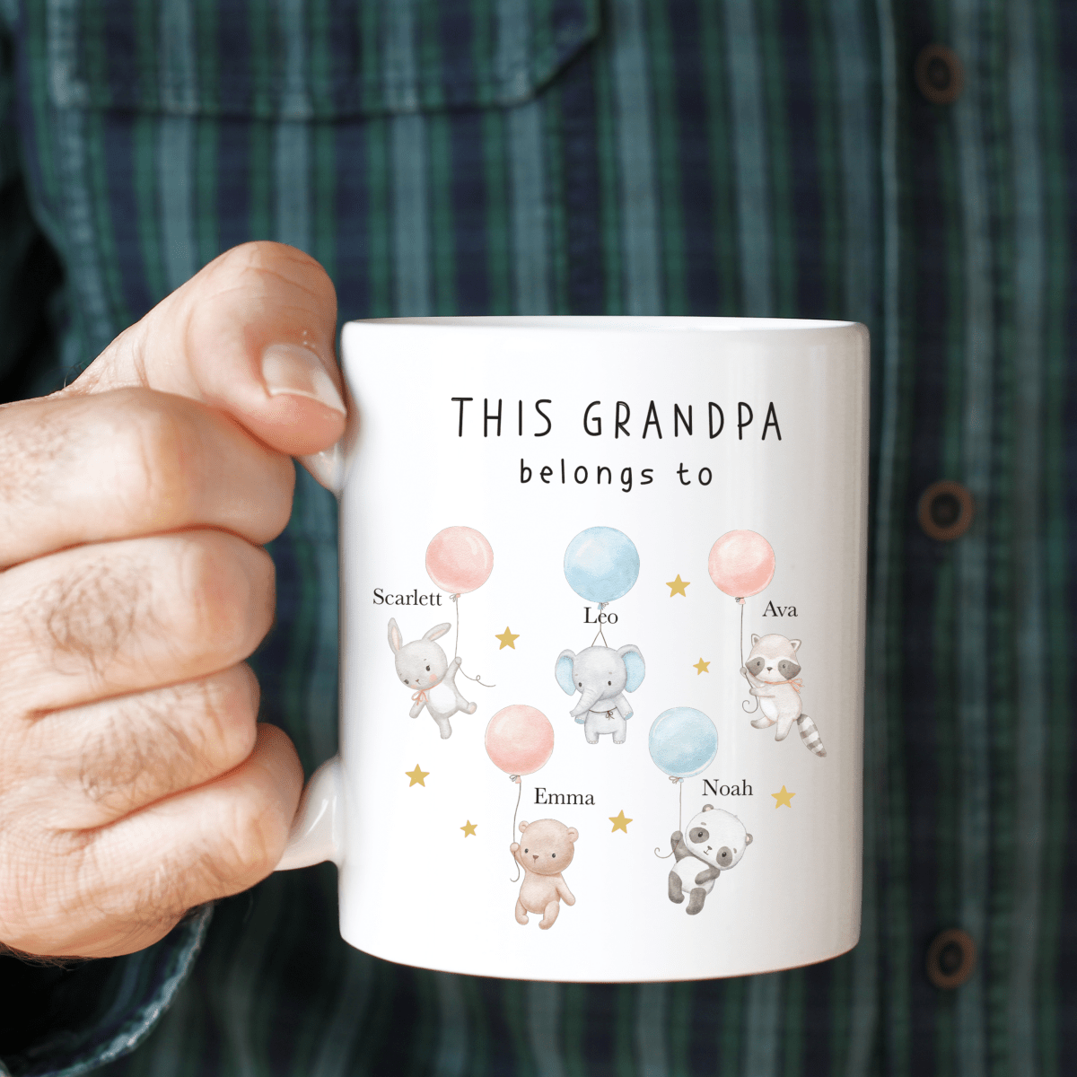 Personalized Grandpa Mug, This Grandpa Belongs To Mug with Kids Names, Custom Grandfather Gift