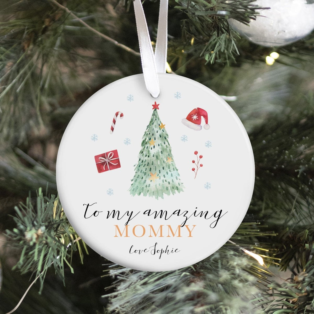 Personalized Mommy Christmas Ornament, To My Amazing Mommy Keepsake, Daughter to Mom Holiday Tree Gift
