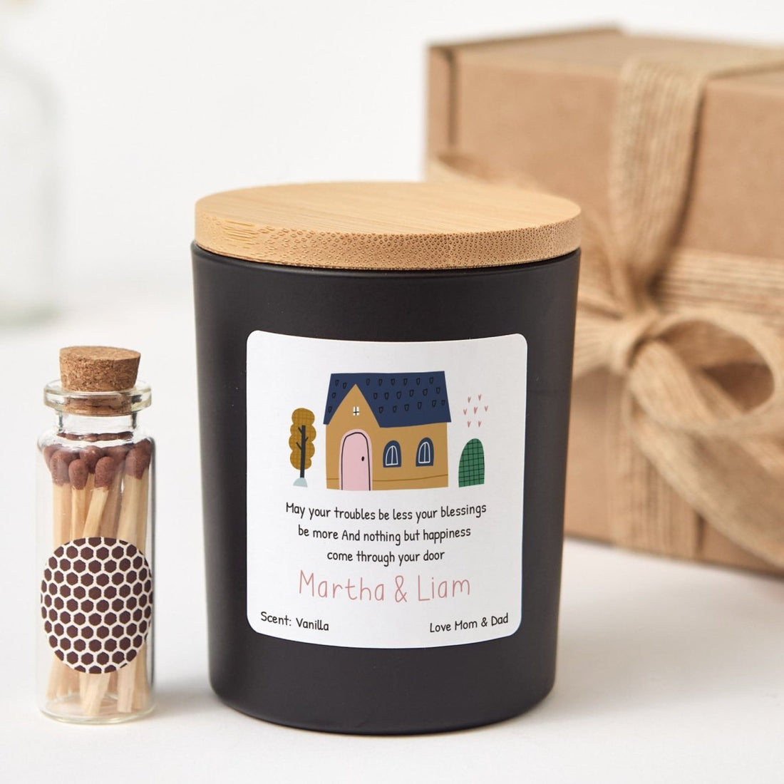 Personalized New Home Candle Gift, Housewarming Keepsake for Couple Family Friend or First Place Celebration