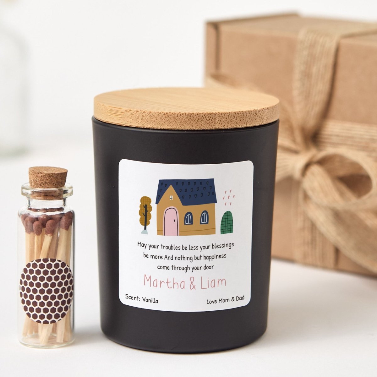 Personalized New Home Candle Gift, Housewarming Keepsake for Couple Family Friend or First Place Celebration