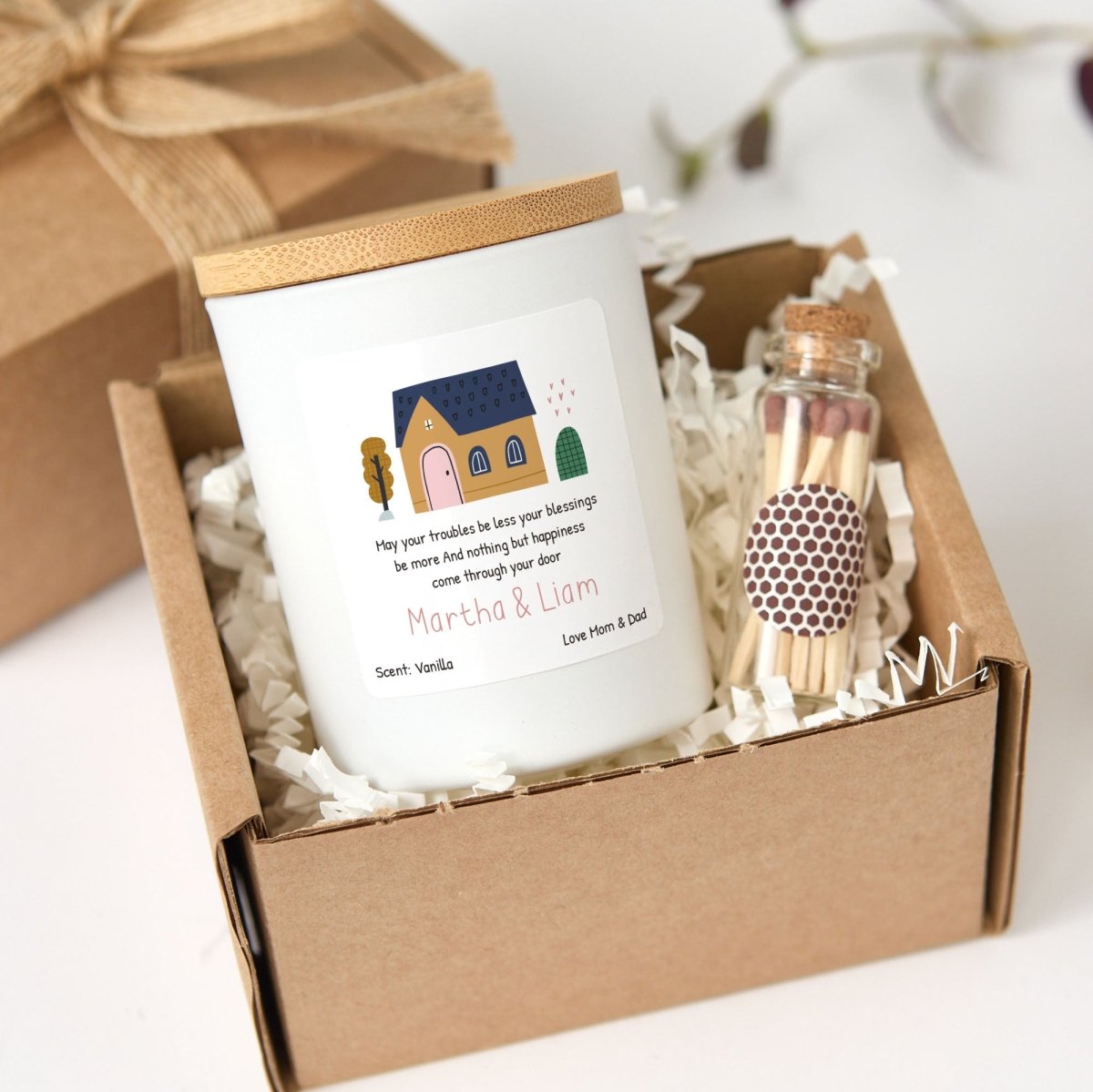 Personalized New Home Candle Gift, Housewarming Keepsake for Couple Family Friend or First Place Celebration