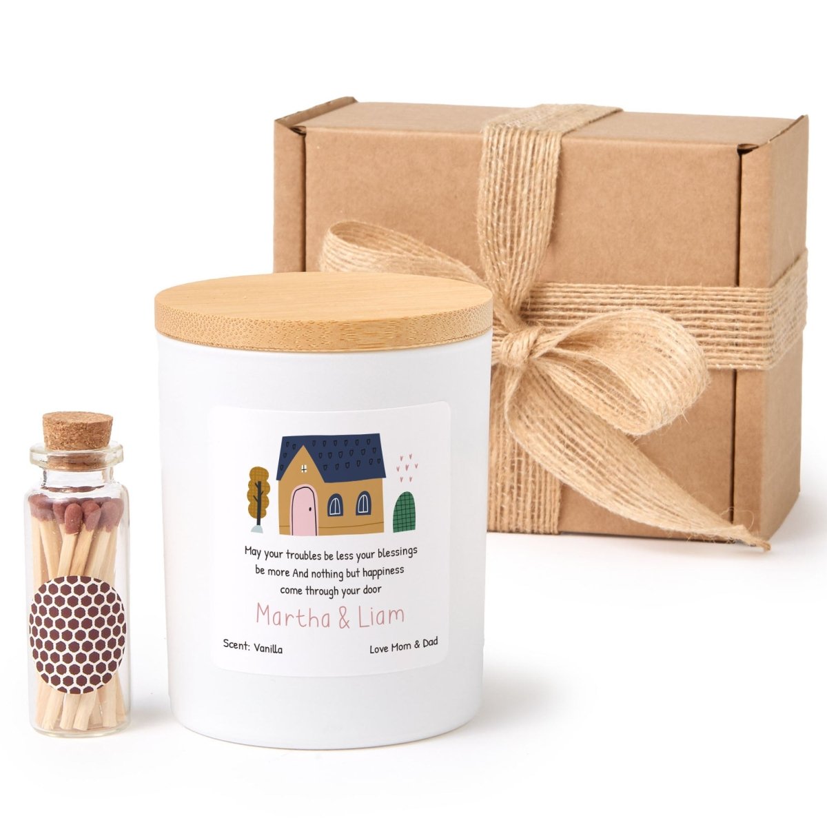 Personalized New Home Candle Gift, Housewarming Keepsake for Couple Family Friend or First Place Celebration