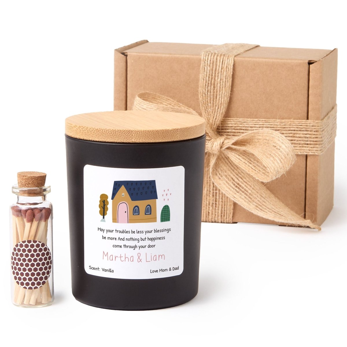 Personalized New Home Candle Gift, Housewarming Keepsake for Couple Family Friend or First Place Celebration