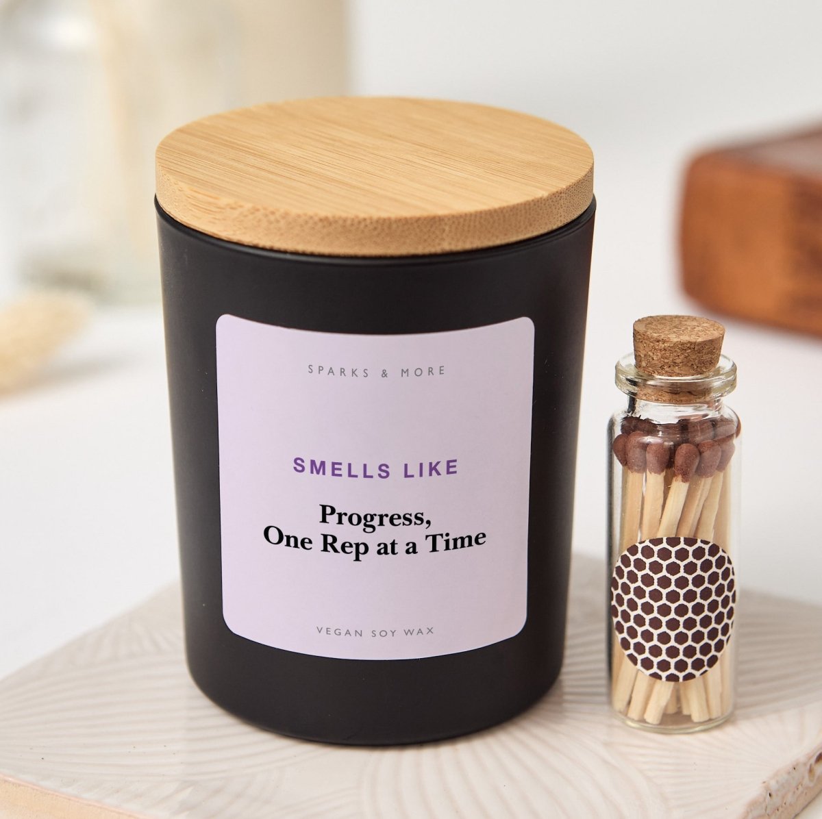 Physical Therapy Candle, Progress, One Rep at a Time Gift for PT or Rehab Therapist, Soy Candle with Box