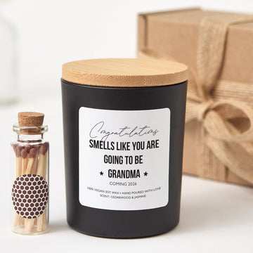 Pregnancy Announcement Candle Gift | Smells Like You’re Going To Be Grandma | New Grandparents or Baby Reveal Gift | Scented Candle Box