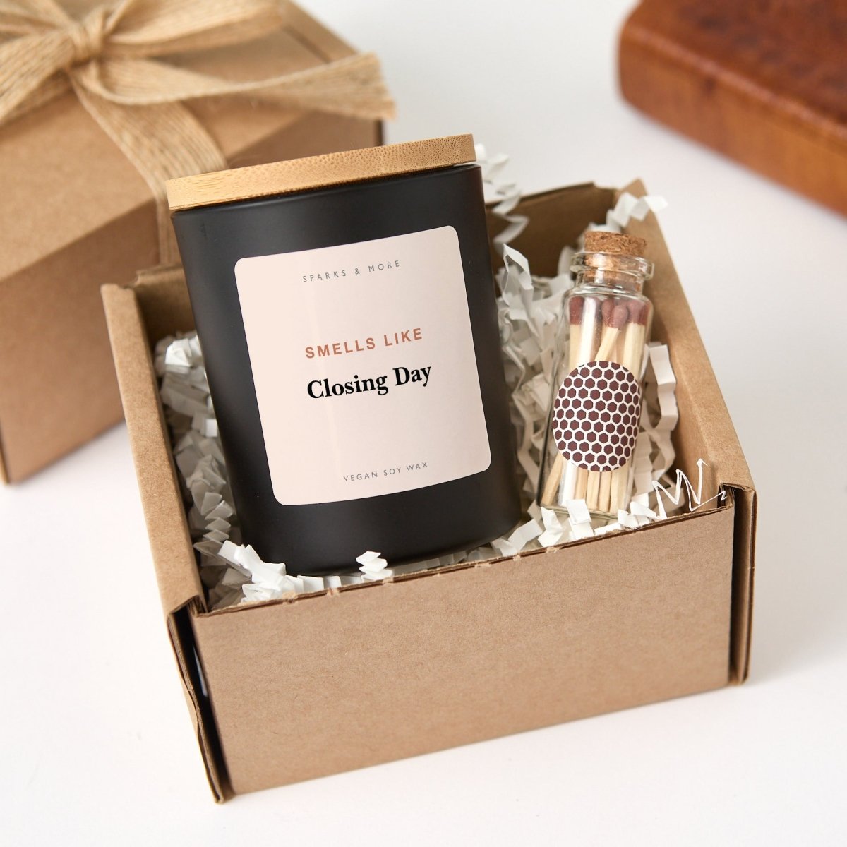 Realtor Candle, Closing Day Gift for Real Estate Agent or Realtor, Soy Candle with Gift Box and Matches