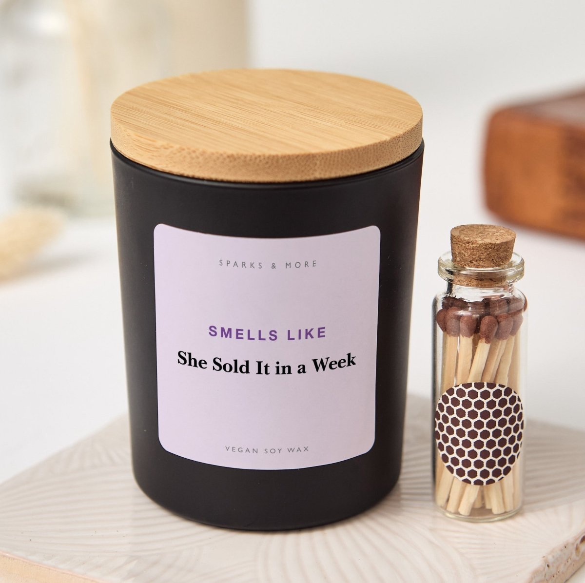 Realtor Candle, She Sold It in a Week Gift for Real Estate Agent or Realtor, Soy Candle with Gift Box