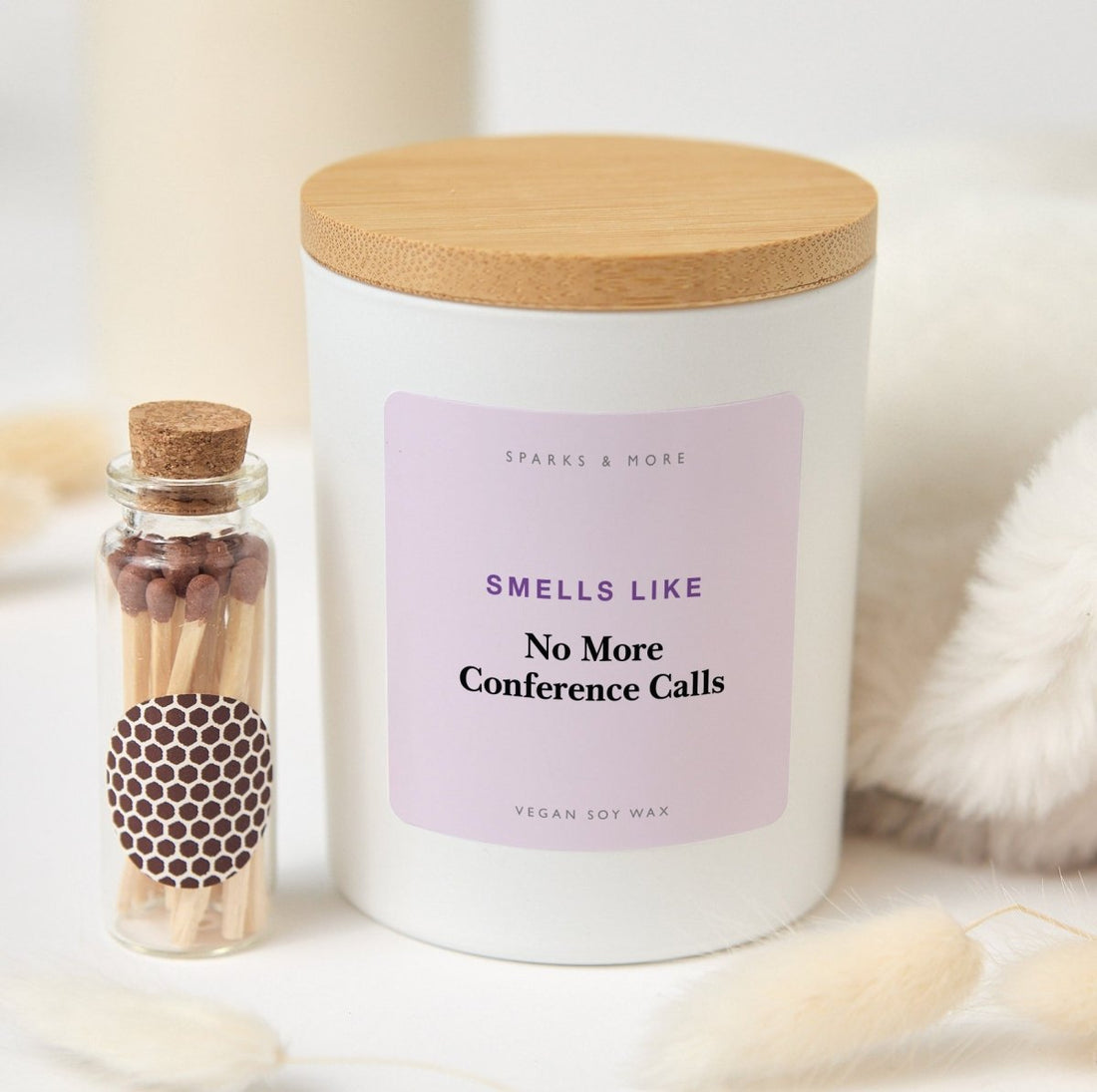 Retirement Candle, No More Conference Calls Gift for Coworker Boss or Employee, Soy Candle with Gift Box and Matches