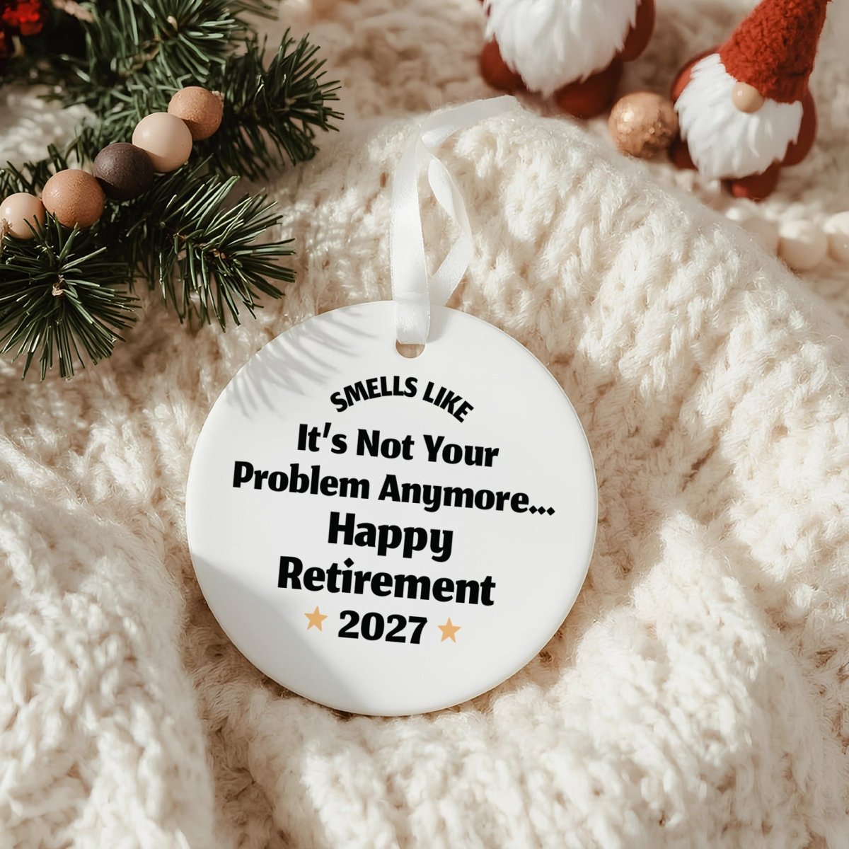 Retirement Candle, “Smells Like It’s Not Your Problem Anymore” Gift with Keepsake Ornament, Box