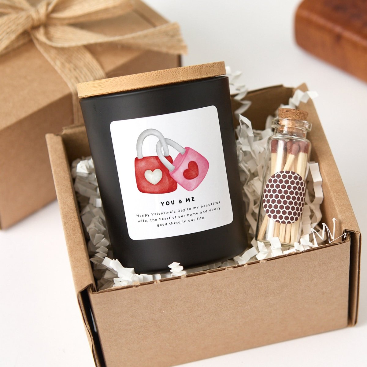 Romantic Scented Candle for Valentine’s Day Wife Gift, Love Lock Home Decor with Gift Box and Matches