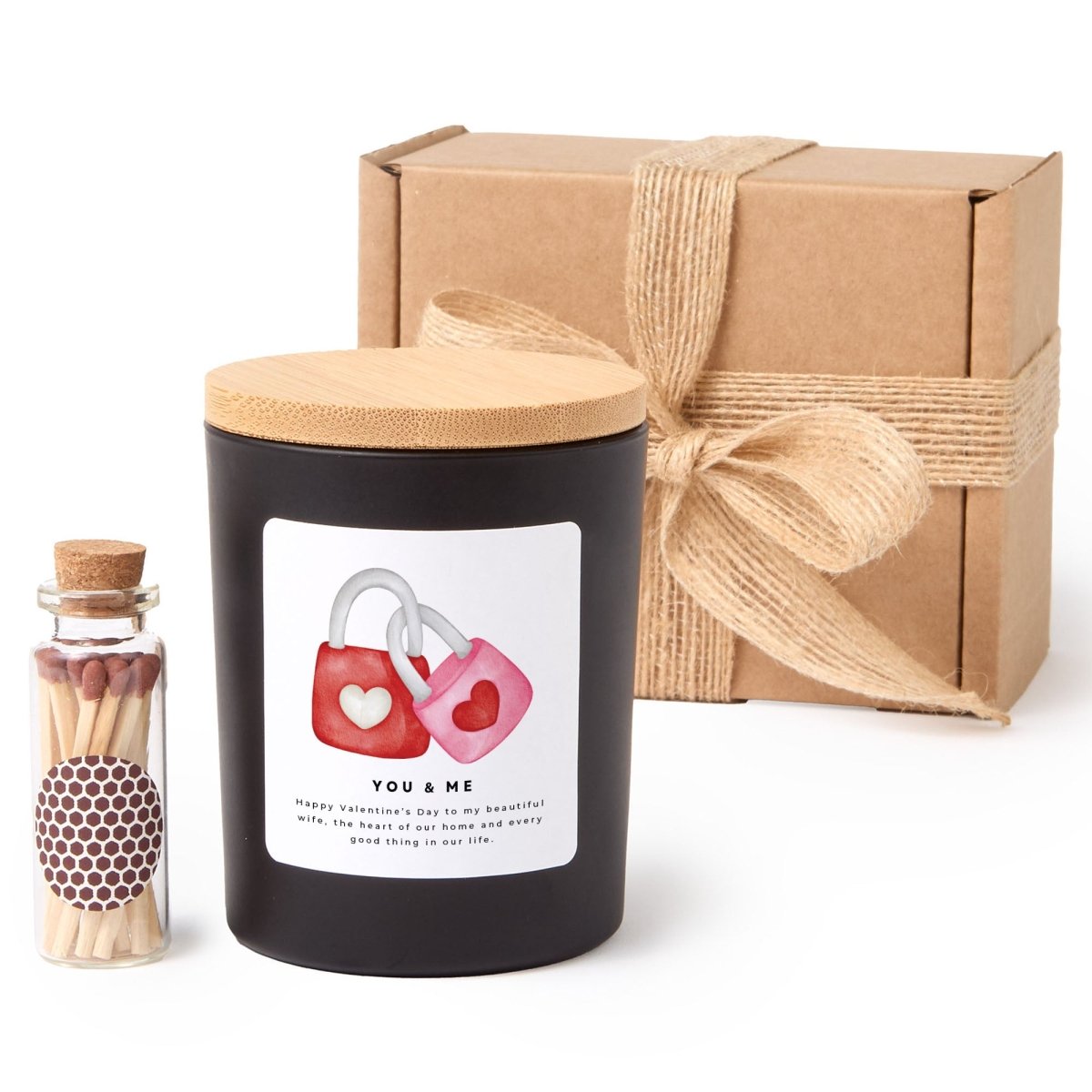 Romantic Scented Candle for Valentine’s Day Wife Gift, Love Lock Home Decor with Gift Box and Matches