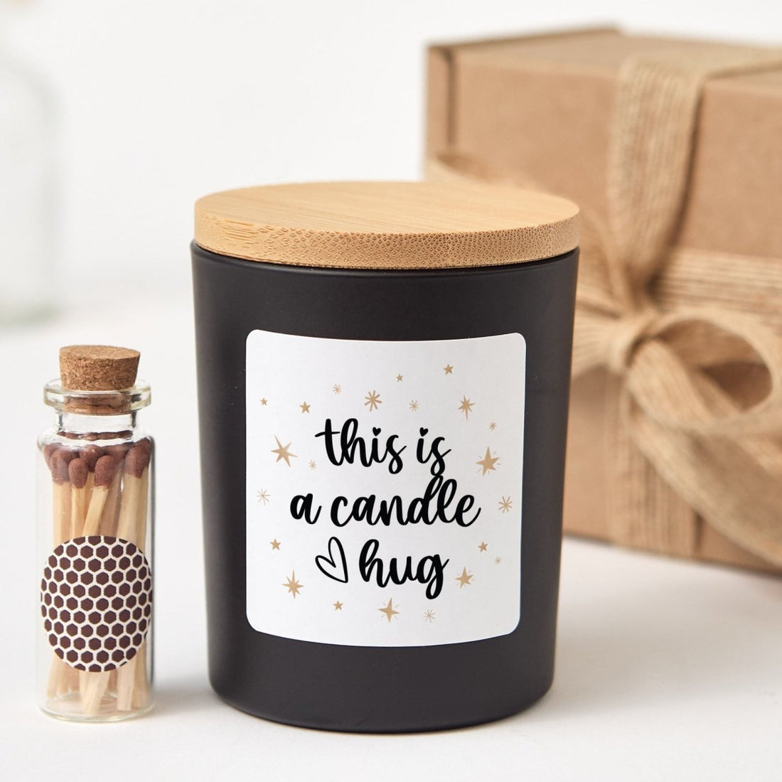 Sending Hug Candle for Valentine’s Day Thinking of you Gift, Inspirational Home Decor Present with Matches