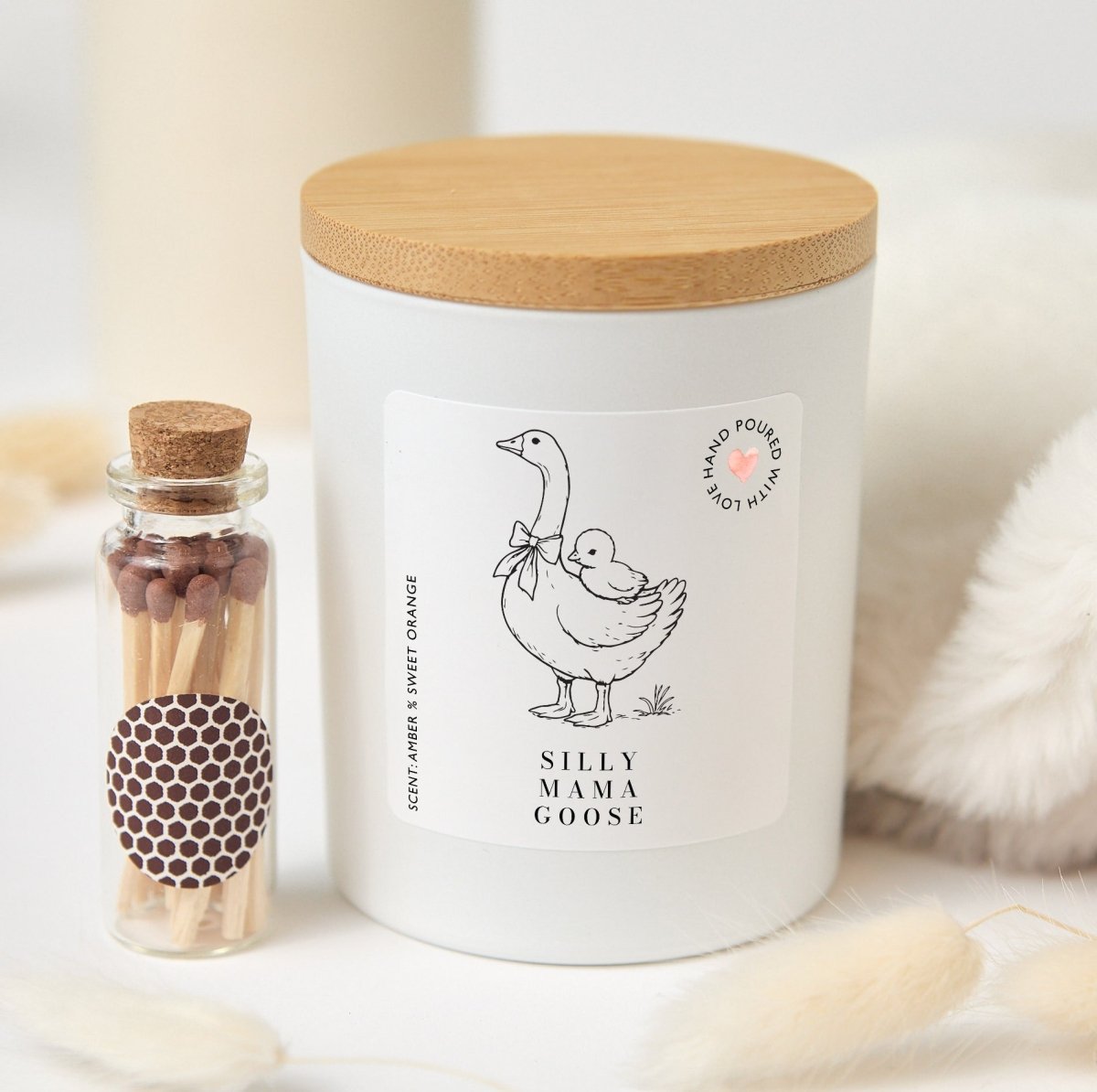 Silly Mama Goose Candle, Cute Mom Gift, Mother Goose Present With Gift Box And Mini Matches Included