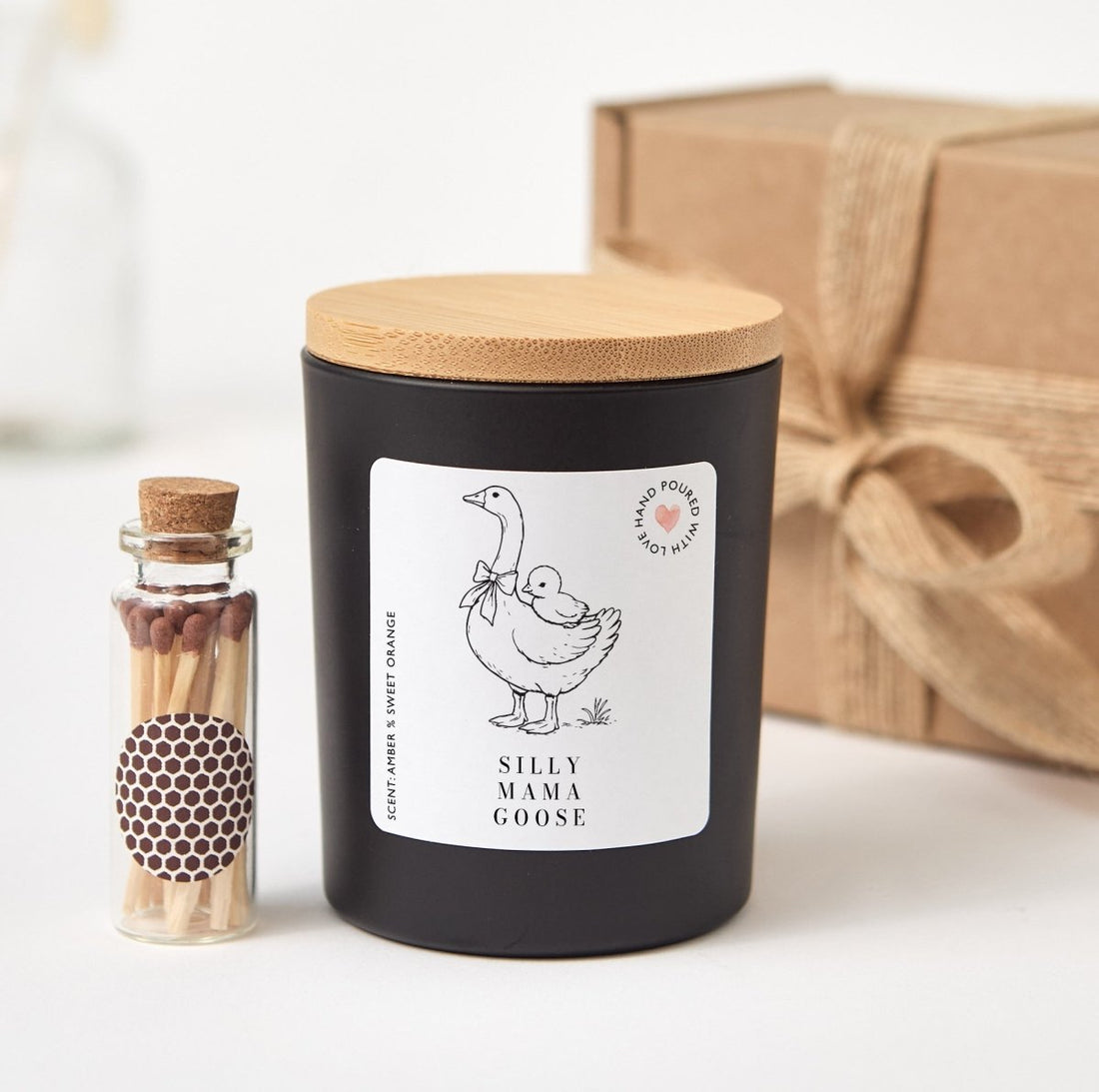 Silly Mama Goose Candle, Cute Mom Gift, Mother Goose Present With Gift Box And Mini Matches Included