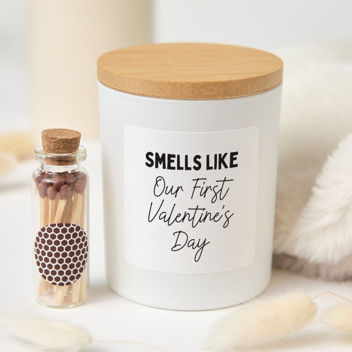 Smells Like First Valentine’s Day Memory Gift for Couples, Funny Candle, Romantic Relationship Keepsake