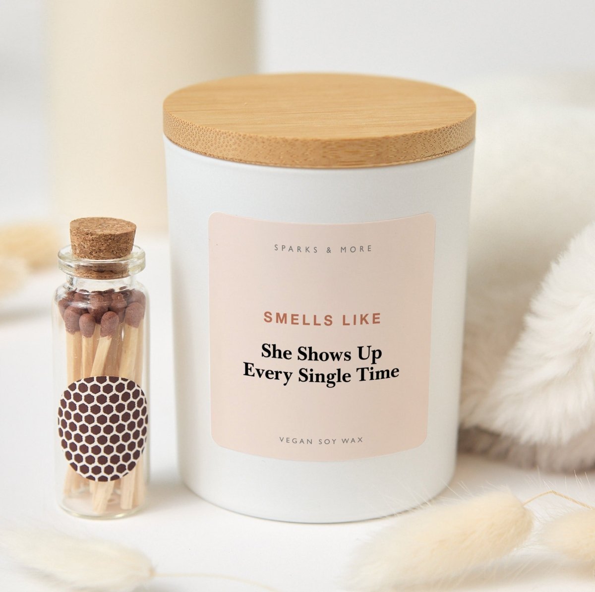 Social Worker Candle, She Shows Up Every Single Time Gift for Social Worker or Case Manager, Soy Candle with Gift Box