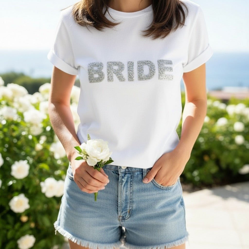 Sparkly Rhinestone Bride Tshirt Bridal Shower Engagement Gift, Bride To Be Tops