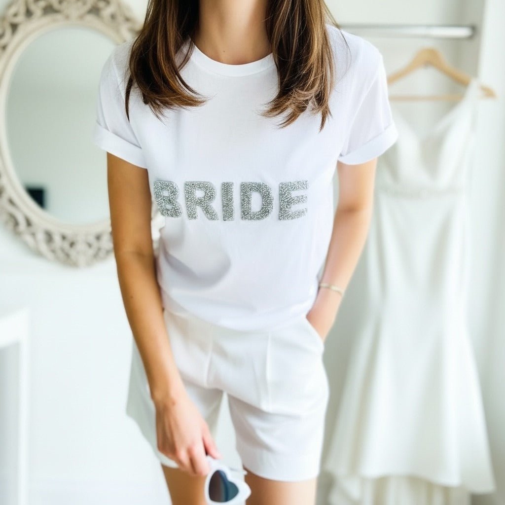 Sparkly Rhinestone Bride Tshirt Bridal Shower Engagement Gift, Bride To Be Tops