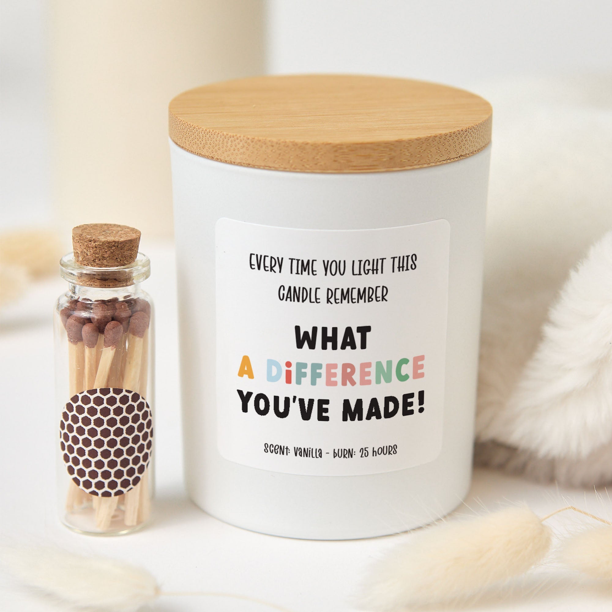 Teacher Appreciation Candle, Thank You Gift for Educator or Mentor, Meaningful Quote Keepsake