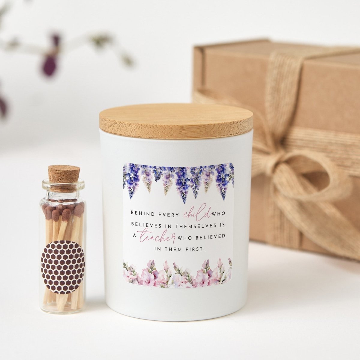 Teacher Appreciation Soy Candle Gift, Thank You Present for Mentor or Educator, Inspirational End of School Year Keepsake