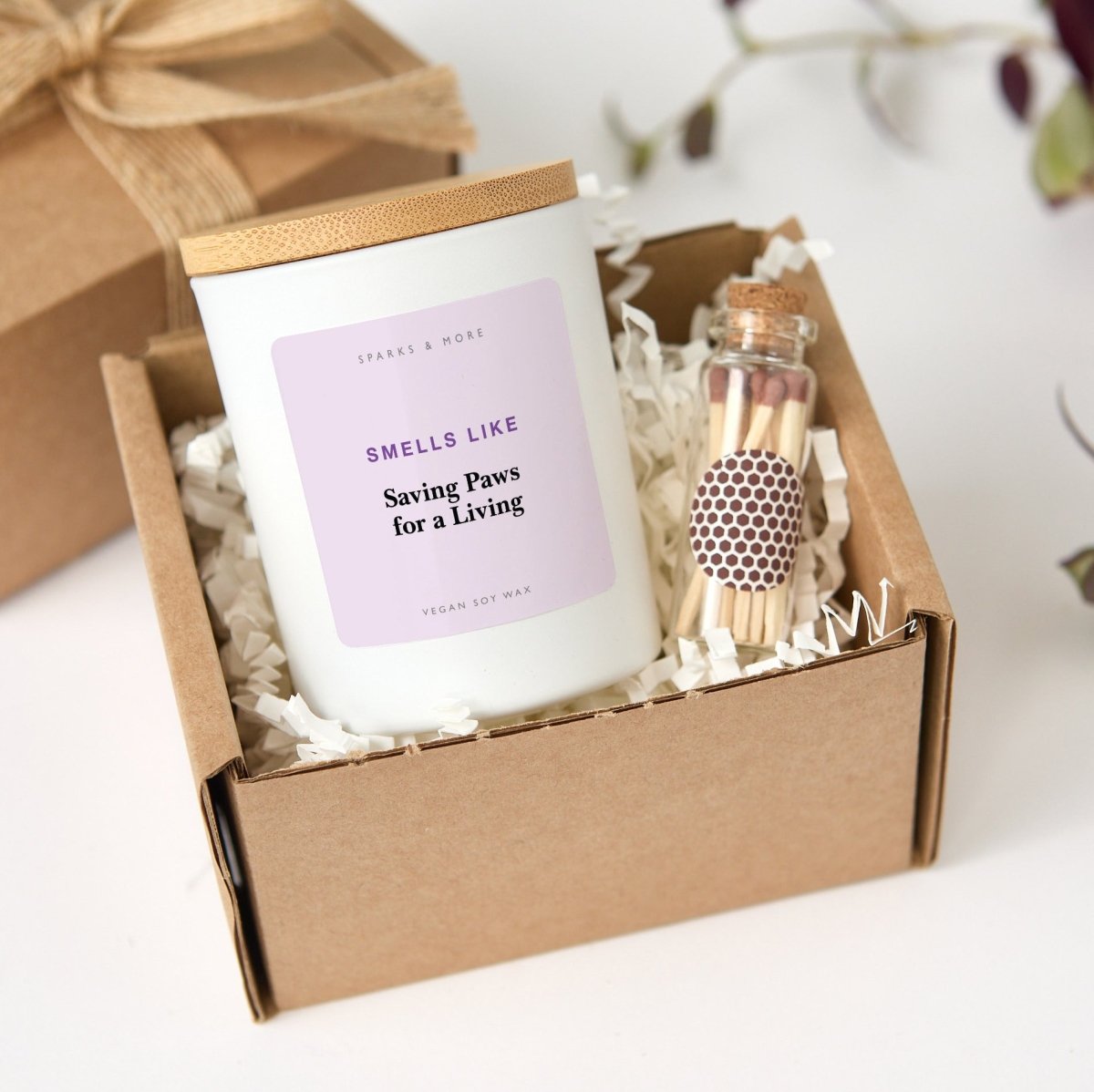 Veterinary Candle, Saving Paws for a Living Gift for Vet or Vet Tech, Soy Candle with Gift Box and Matches