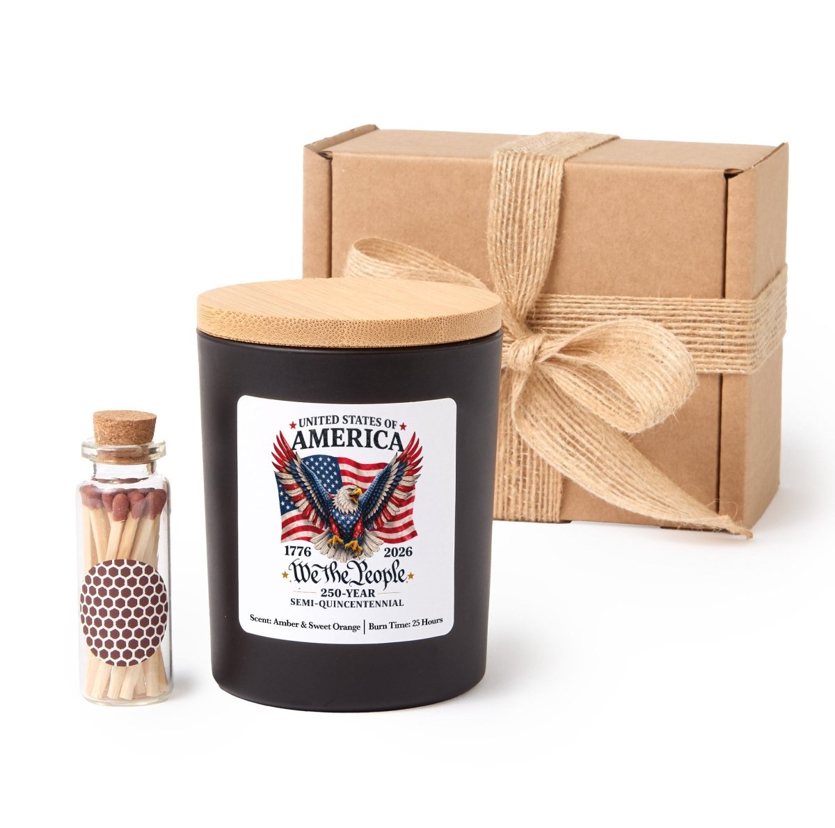 We The People Candle, USA 250 Year Semi Quincentennial Gift, Patriotic America Keepsake With Gift Box