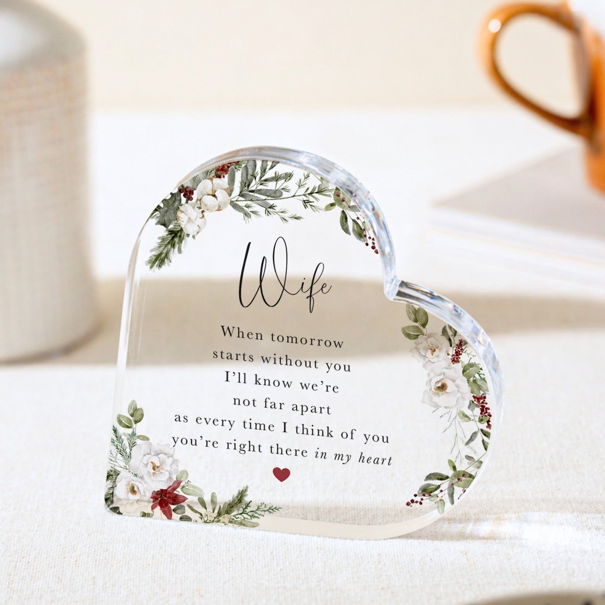 Wife Memorial Plaque Gift for Loss, Personalized Acrylic Keepsake, Sympathy Remembrance Present
