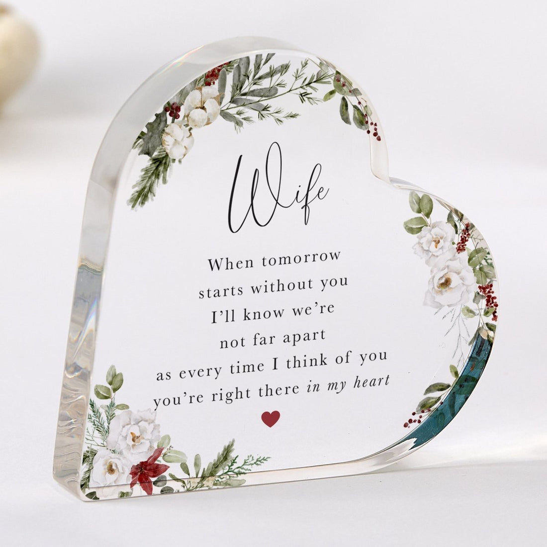 Wife Memorial Plaque Gift for Loss, Personalized Acrylic Keepsake, Sympathy Remembrance Present