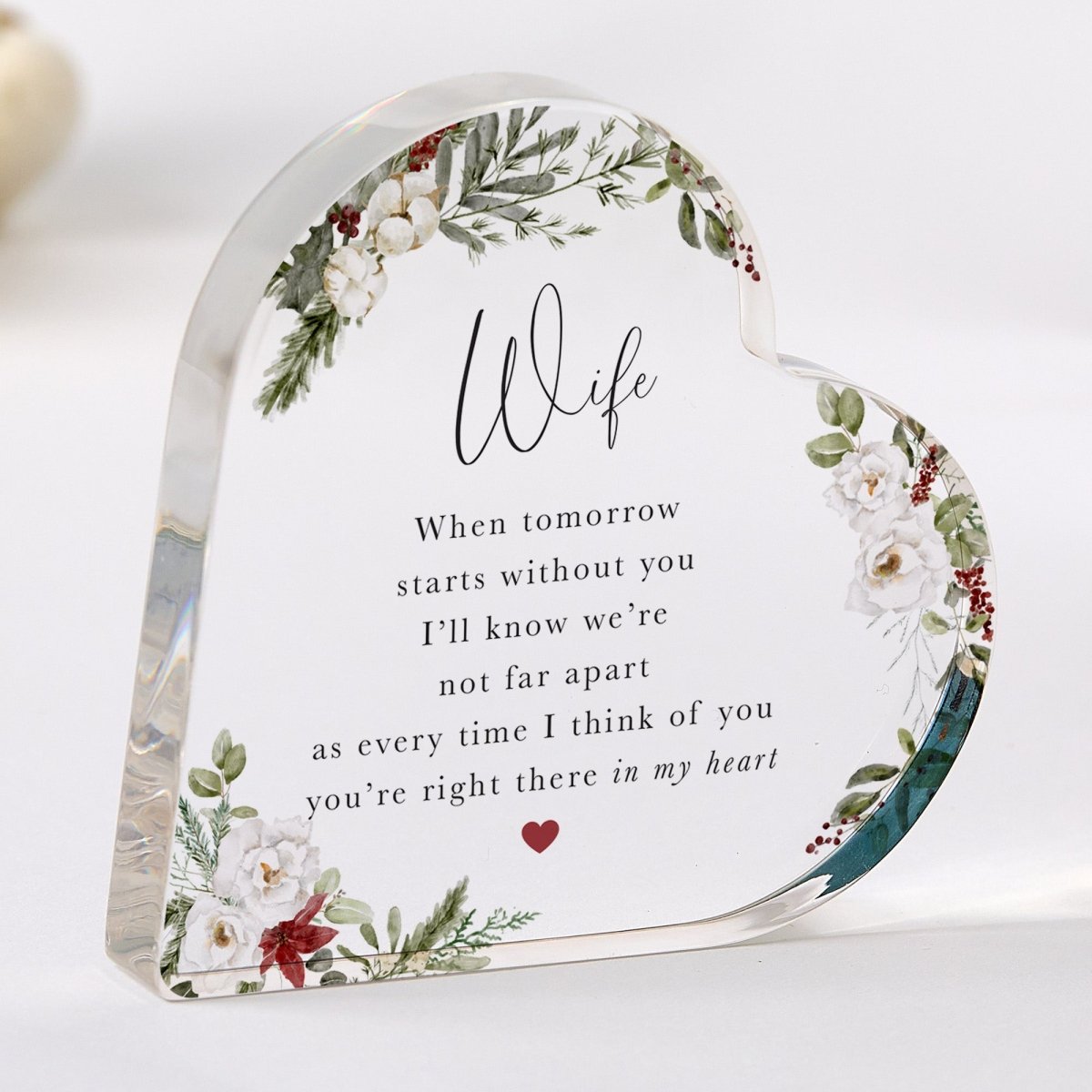Wife Memorial Plaque Gift for Loss, Personalized Acrylic Keepsake, Sympathy Remembrance Present