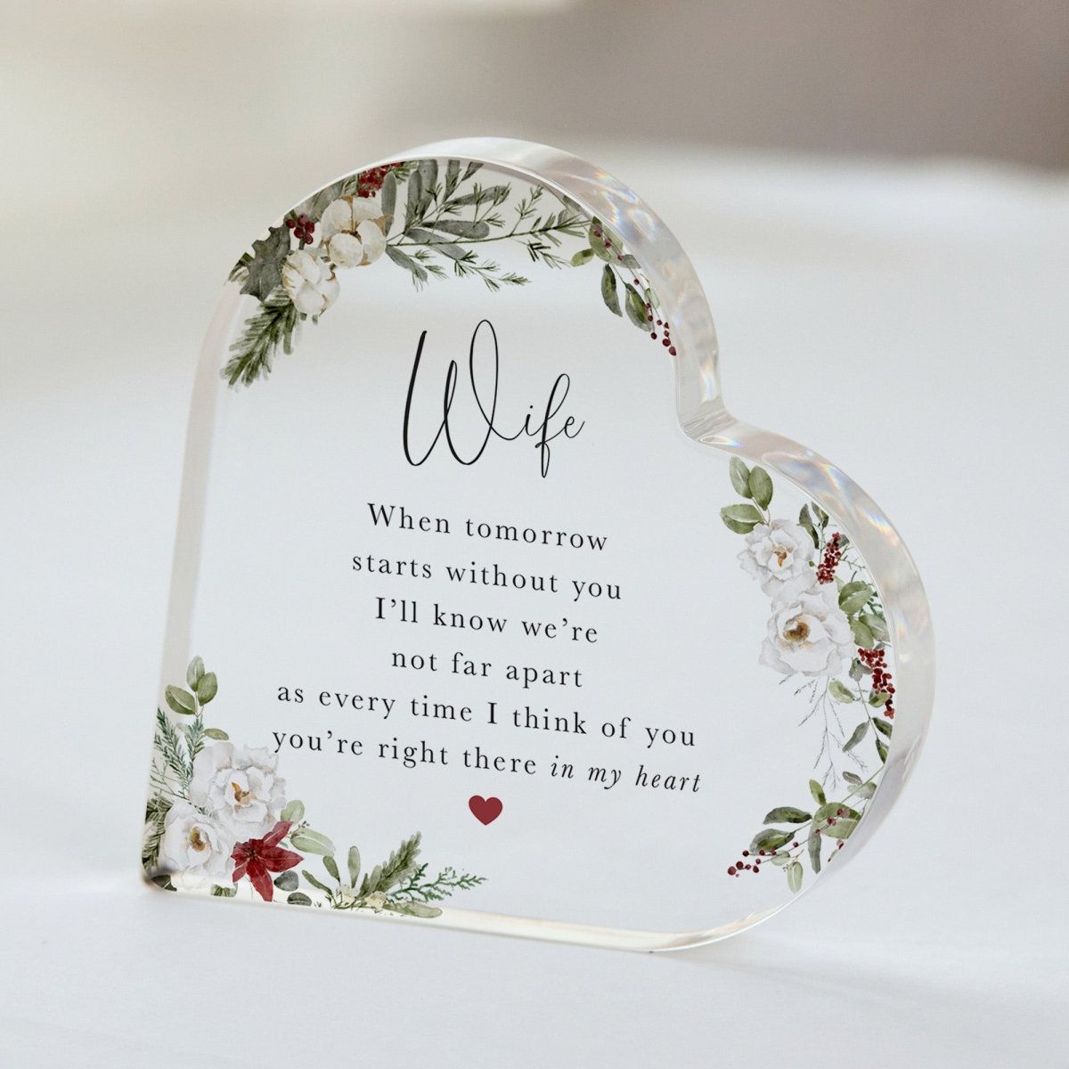 Wife Memorial Plaque Gift for Loss, Personalized Acrylic Keepsake, Sympathy Remembrance Present