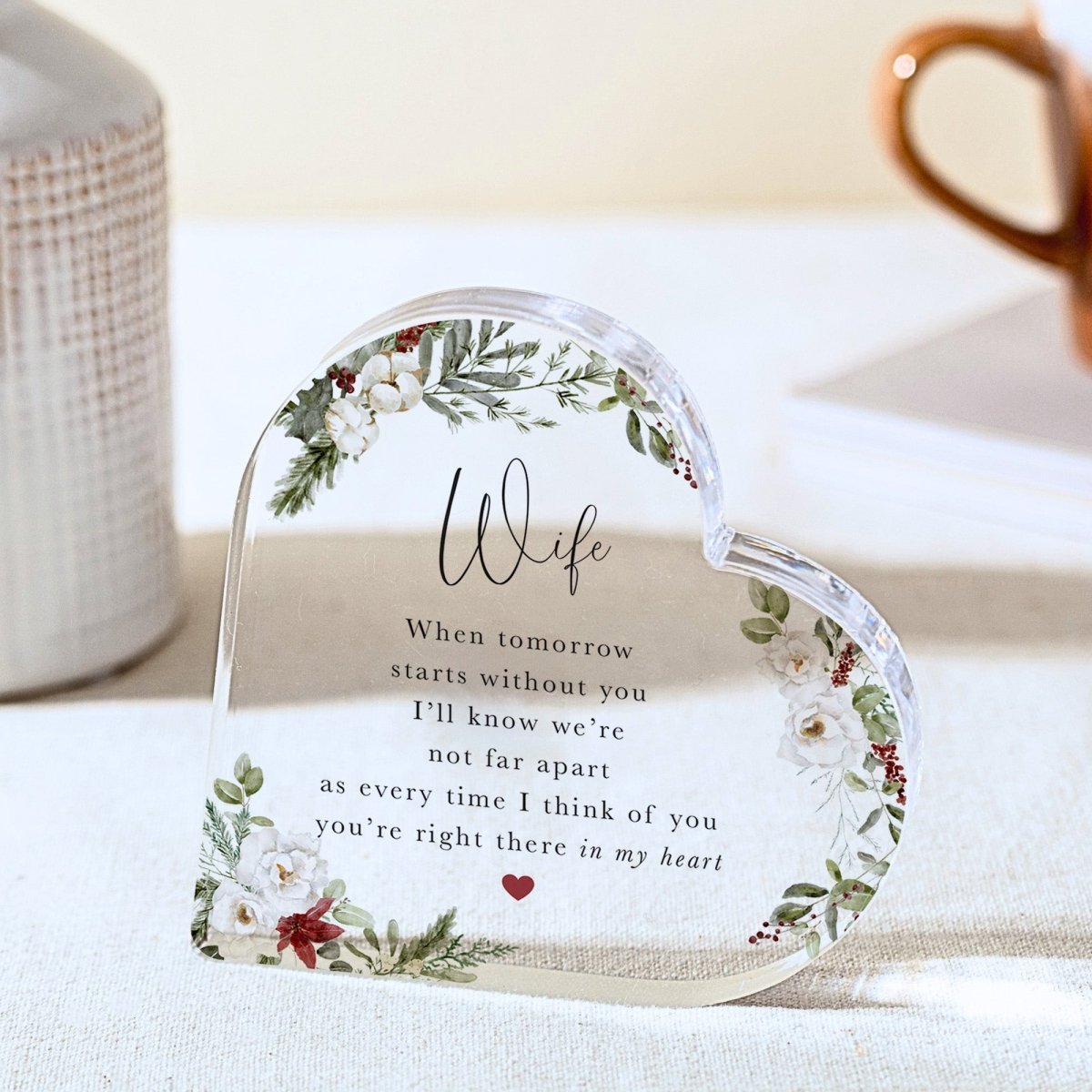 Wife Memorial Plaque Gift for Loss, Personalized Acrylic Keepsake, Sympathy Remembrance Present