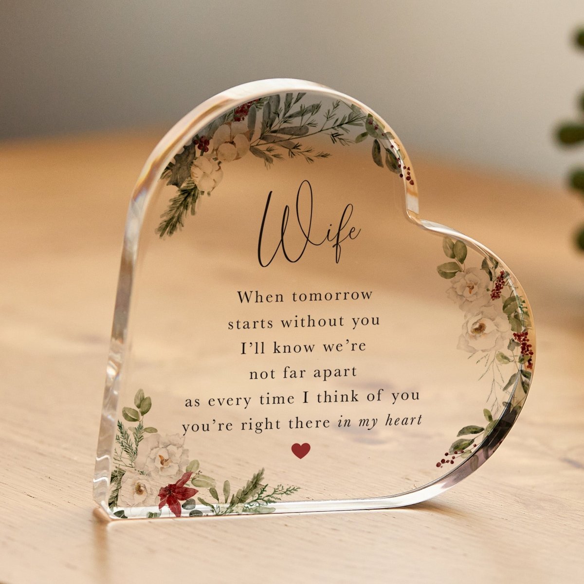 Wife Memorial Plaque Gift for Loss, Personalized Acrylic Keepsake, Sympathy Remembrance Present