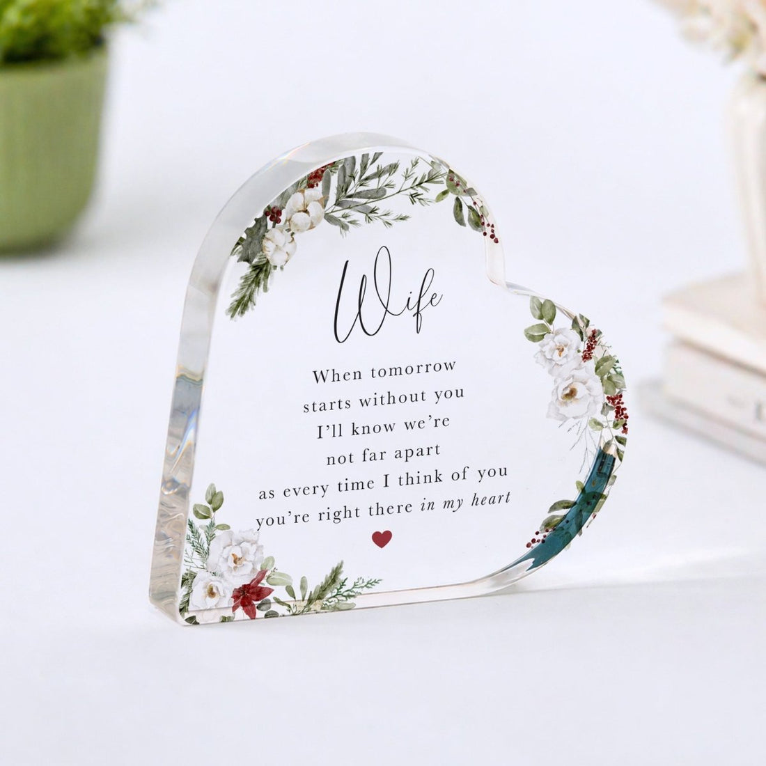 Wife Memorial Plaque Gift for Loss, Personalized Acrylic Keepsake, Sympathy Remembrance Present