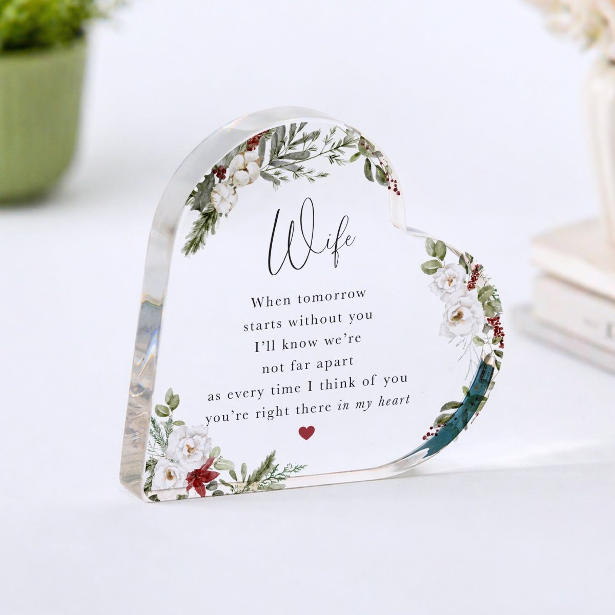Wife Memorial Plaque Gift for Loss, Personalized Acrylic Keepsake, Sympathy Remembrance Present