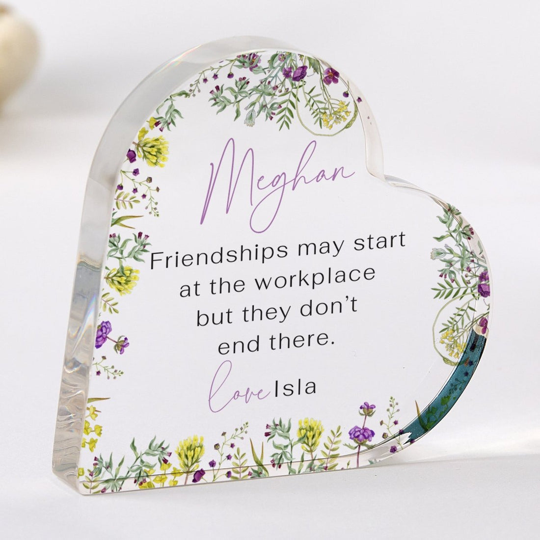 Work Friend Plaque Gift for Coworker, Personalized Acrylic Keepsake, Office Friendship Present for Her