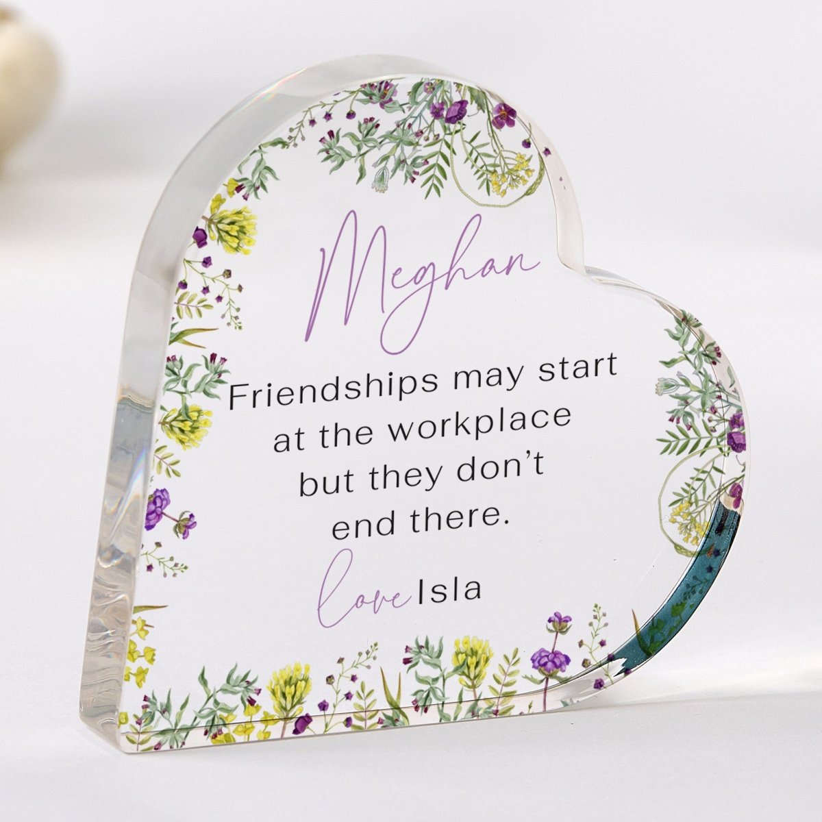 Work Friend Plaque Gift for Coworker, Personalized Acrylic Keepsake, Office Friendship Present for Her