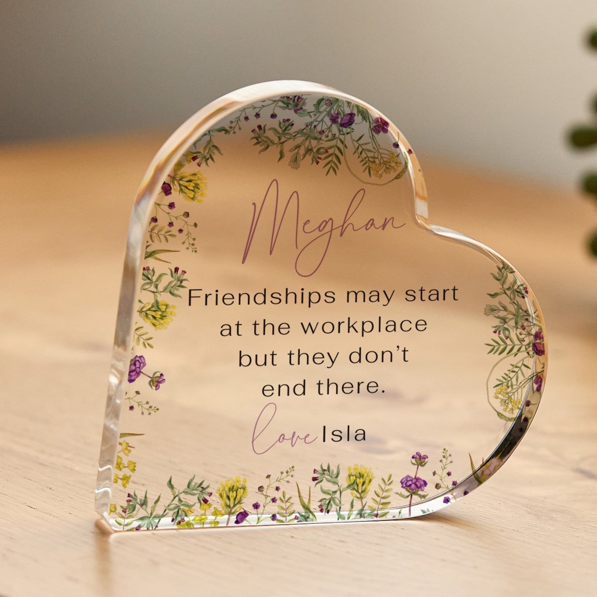 Work Friend Plaque Gift for Coworker, Personalized Acrylic Keepsake, Office Friendship Present for Her